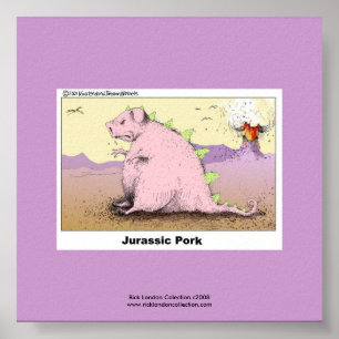 Jurassic Schwein Hilarisches Cartoon-Poster Poster