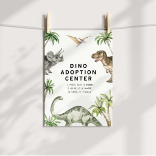 Jurassische Dinosaurier Adoption Zeichen Poster