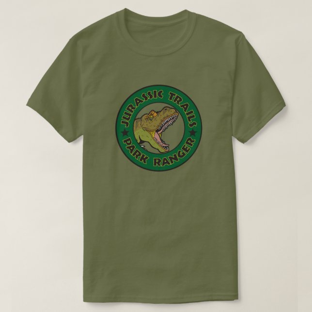 Jurassische Wanderwege Park Ranger T - Shirt (Design vorne)