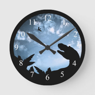 Jurasssic Sky Runde Wanduhr