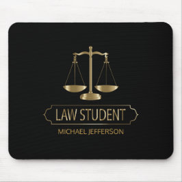 Jurastudent - Schwarzes und Gold Mousepad