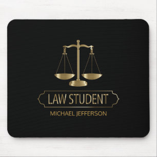 Jurastudent - Schwarzes und Gold Mousepad