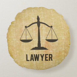 Jurastudium Abschluss Glückwunsch Skala der Justiz Rundes Kissen