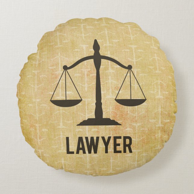 Jurastudium Abschluss Glückwunsch Skala der Justiz Rundes Kissen (Vorderseite)