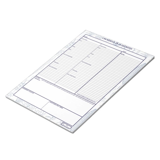 Jurastudium in der Klasse Notizbuch Notizblock (angewinkelt)