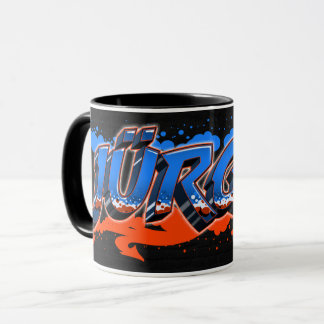 Jürgen Vorname Name Graffiti blue orange Tasse