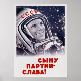 Juri Gagarin - sowjetische Raumfahrtproaganda Poster