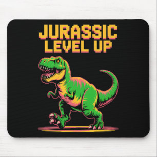 Juric Level Up Pixel Dinosaur Geburtstag Gamer  Mousepad