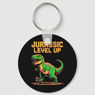 Juric Level Up Pixel Dinosaur Geburtstag Gamer  Schlüsselanhänger
