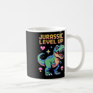 Juric Level Up Pixel Dinosaur Retro Gamer 1  Kaffeetasse