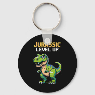 Juric Level Up Pixel Dinosaur Retro Gamer  Schlüsselanhänger