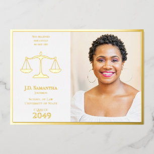 Juris Doctor Foto JD LLD Abschluss Folieneinladung