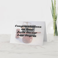 Juris Doctor Law Degree gratulierte Card
