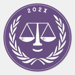 Jurist Abschluss Runder Aufkleber