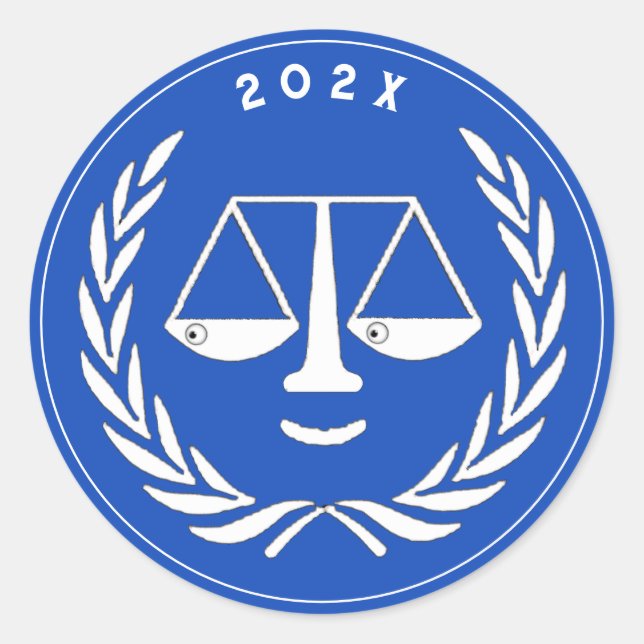 Juristenakademie Abschluss Blue Runder Aufkleber (Vorderseite)