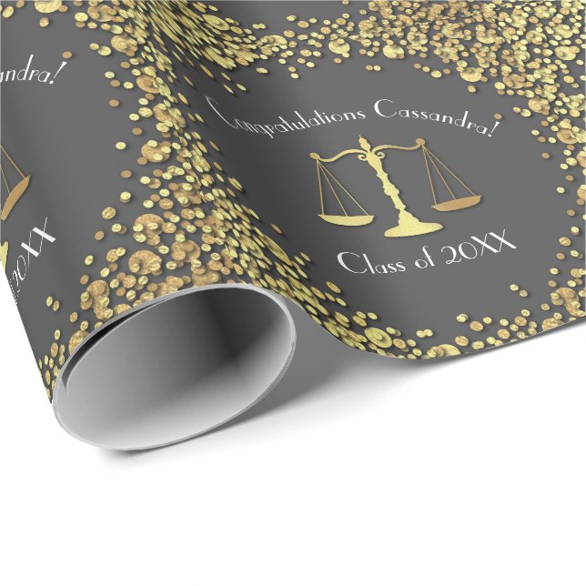 Juristenakademie Gray Gold Geschenkpapier (Rolleneckpunkt)