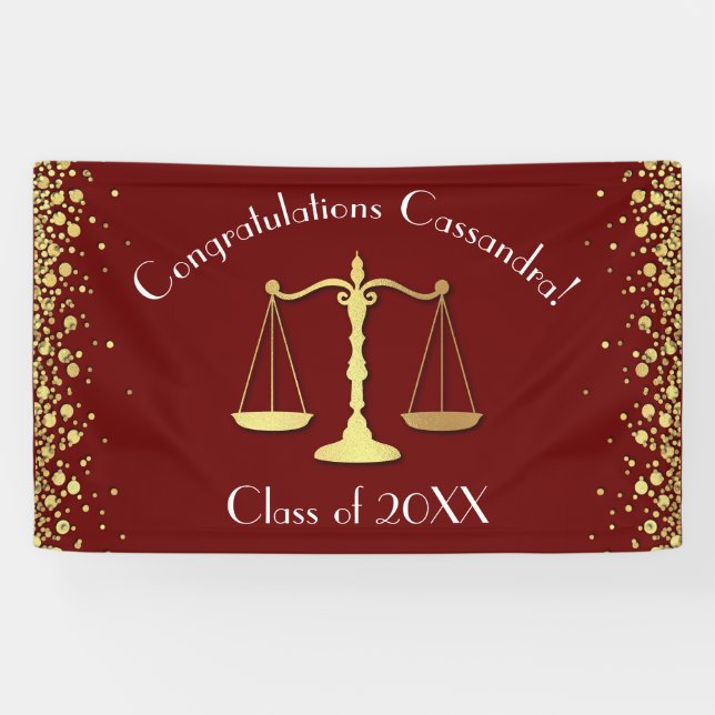 Juristenakademie Maroon Gold Graduation Party Banner (Horizontal)