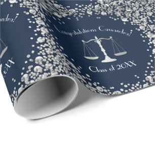 Juristenakademie, Navy Silver Graduation Party Geschenkpapier