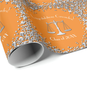 Juristenakademie Silver Orange Geschenkpapier