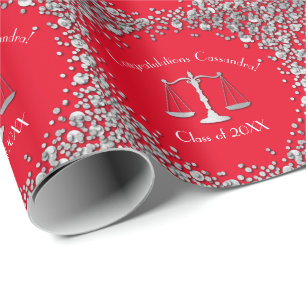 Juristenakademie Silver Red Geschenkpapier