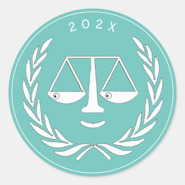Juristenschule Abschluss 2025 Runder Aufkleber (Vorderseite)