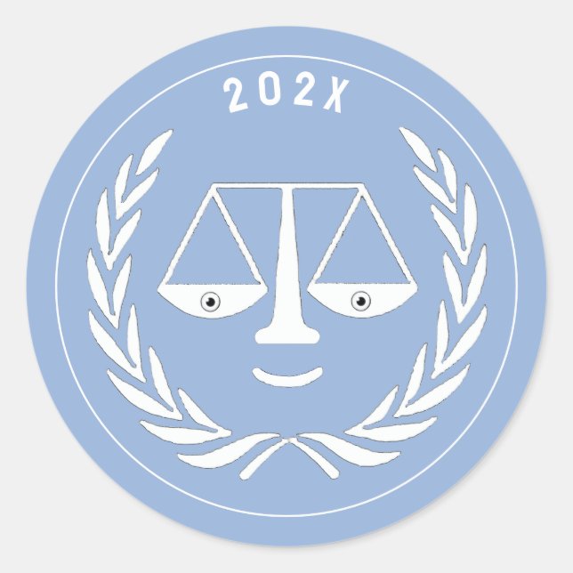 Juristenschule Abschluss 2025 Runder Aufkleber (Vorderseite)