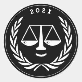 Juristenschule Abschluss Graduate Maroon Runder Aufkleber