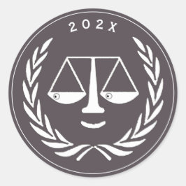 Juristenschule Abschluss Runder Aufkleber