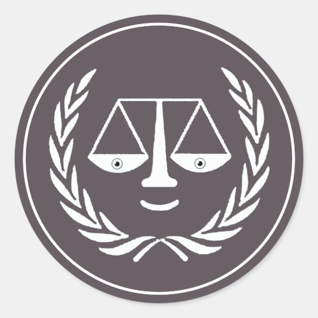 Juristenschule Abschluss Runder Aufkleber (Vorderseite)