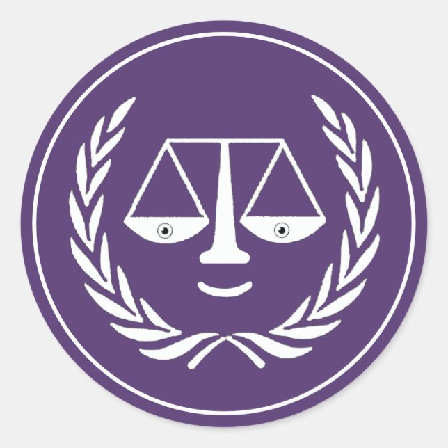 Juristenschule Abschluss Runder Aufkleber (Vorderseite)