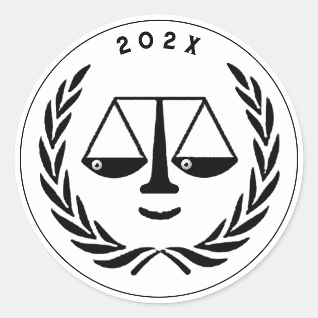 Juristenschule Abschluss Runder Aufkleber (Vorderseite)