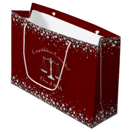 Juristenschule Maroon Silver Graduation Party Große Geschenktüte