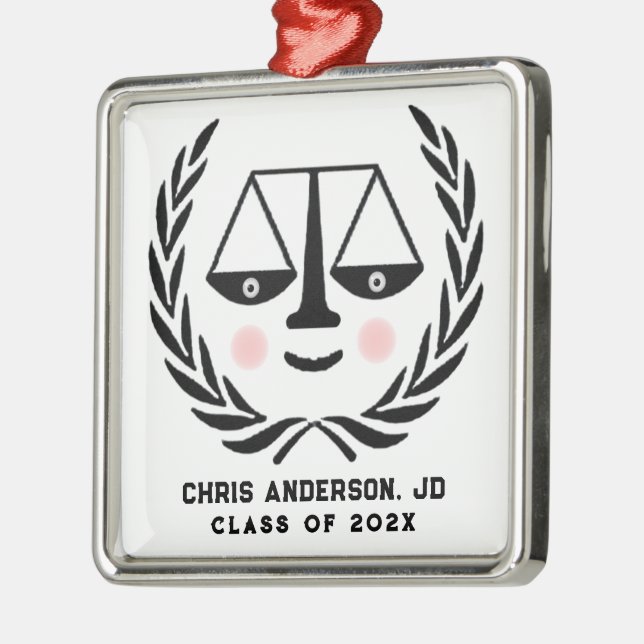Juristische Schule Grad Keepake Geschenk Silbernes Ornament (Links)