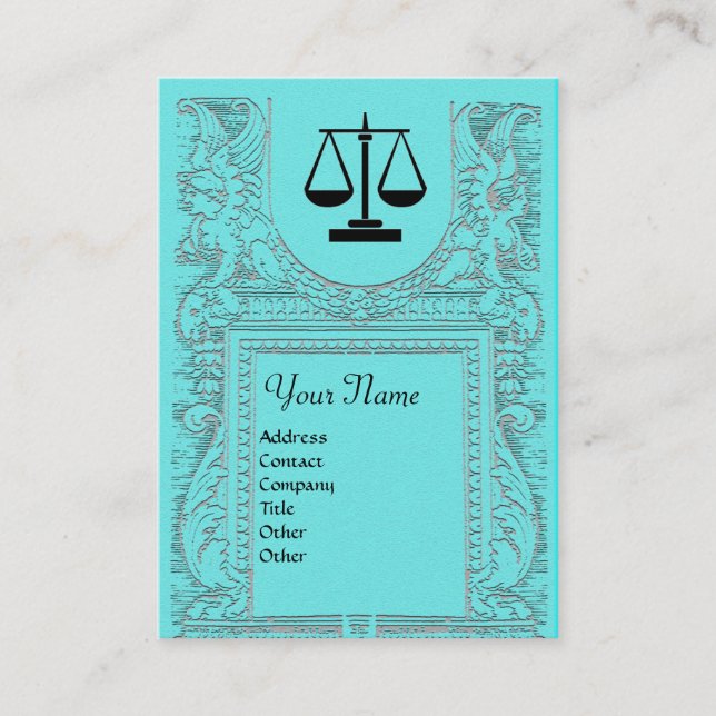 JURISTISCHES AMT, ATTORNEY 2 Monogramm, blau Visitenkarte (Vorderseite)