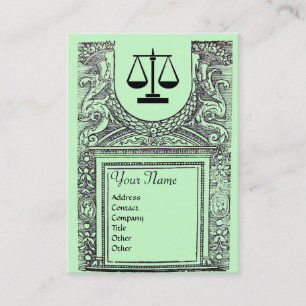JURISTISCHES AMT, ATTORNEY 2 Monogramm, grün Visitenkarte