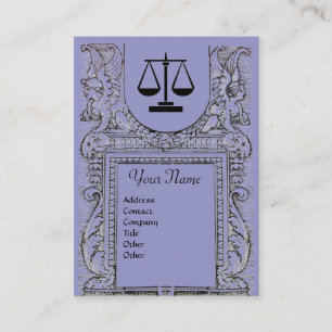 JURISTISCHES AMT, ATTORNEY Monogram, blau-grau Visitenkarte