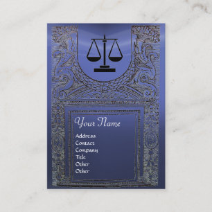 JURISTISCHES AMT, ATTORNEY Monogram, blau Visitenkarte