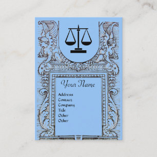 JURISTISCHES AMT, ATTORNEY Monogram, blau Visitenkarte