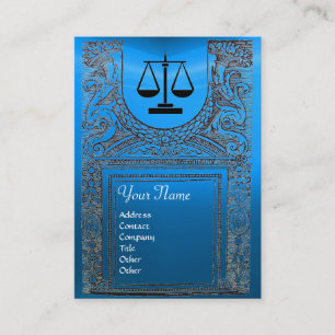 JURISTISCHES AMT, ATTORNEY Monogram, blau Visitenkarte