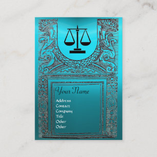 JURISTISCHES AMT, ATTORNEY Monogram blau Visitenkarte