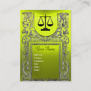 JURISTISCHES AMT, ATTORNEY Monogram gelb Visitenkarte