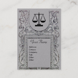 JURISTISCHES AMT, ATTORNEY Monogram Graues Papier Visitenkarte