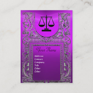 JURISTISCHES AMT, ATTORNEY Monogram lila Visitenkarte