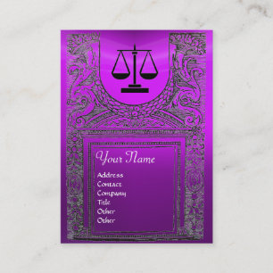 JURISTISCHES AMT, ATTORNEY Monogram lila Visitenkarte