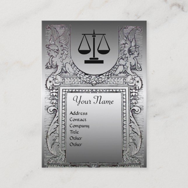 JURISTISCHES AMT, ATTORNEY Monogram Platinum Effec Visitenkarte (Vorderseite)