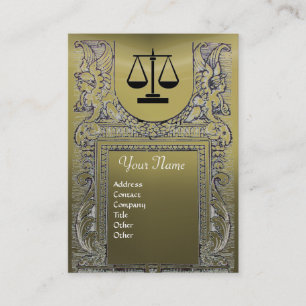 JURISTISCHES AMT, ATTORNEY Monogramm grau Visitenkarte