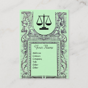 JURISTISCHES AMT, ATTORNEY Monogramm, grün Visitenkarte