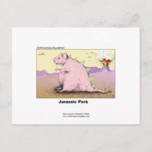 Jurrasic Pork Unglaublich witzig Cartoon Postcard Postkarte
