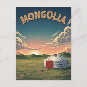 Jurte in der Mongolei Postkarte