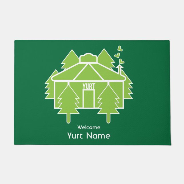 Jurte Wohnen und Urlaub Kaffee Tasse Fußmatte (Vorderseite)